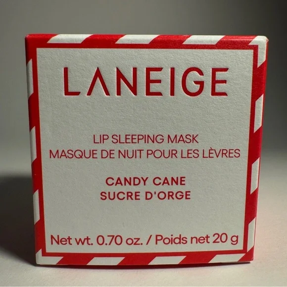 Laneige Candy Cane Lip Sleeping Mask Holiday 2024 Ltd Ed Full Size .70oz 20g